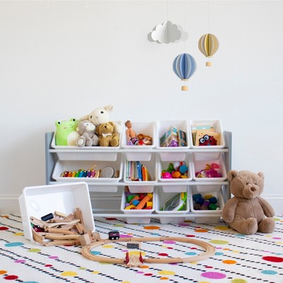 White 3-Tier Kids' Storage Organizer with 12 Bins