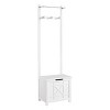 Derby Laundry Hamper with Cushioned Seat and Towel Rack White - Alaterre Furniture - 2 of 4