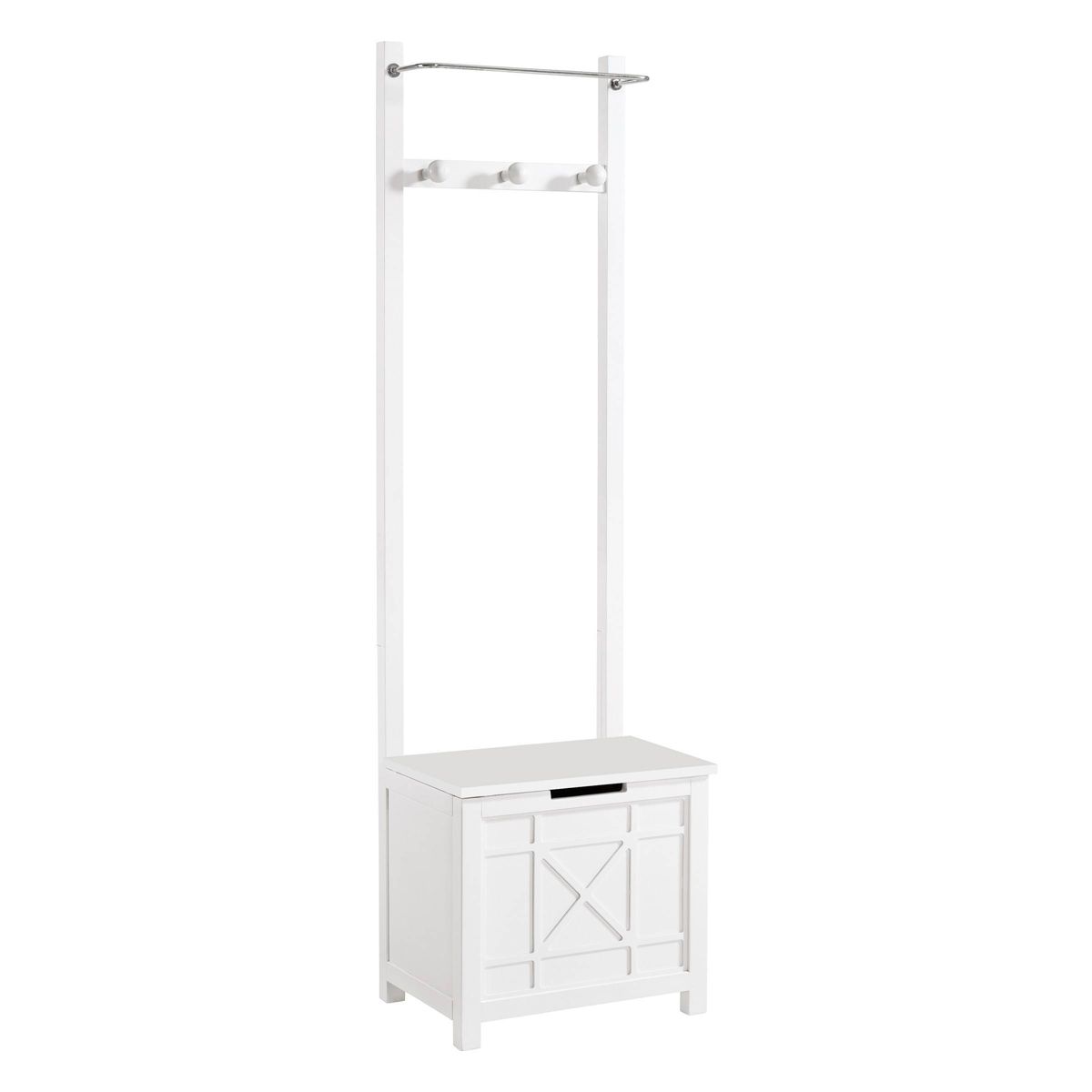 Derby Laundry Hamper Seat and Towel Rack White - Alaterre Furniture - thumbnail 2