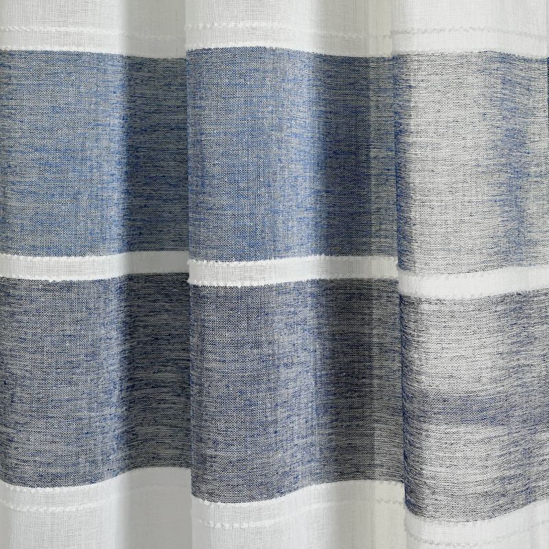 Set of 2 38"x84" Textured Stripe Grommet Sheer Window Curtain Panels - Lush Décor, 4 of 8