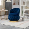 360 Degree Swivel Armchair Cuddle Chairs With Wide Upholstered,Barrel Armchair With Storage,Fluffy Velvet Fabric Chair-Cuddlewood - 3 of 4