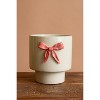 Pink Bow Ceramic Flower Pot – 6.5" Tall Small Planter Set of 2 by Kalalou - 4 of 4