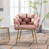 Velvet Accent Chair with Gold Legs Leisure Velvet Single Sofa Chair - 3 of 4