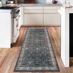 Washable Antique Distressed Area Rugs for Living Room, Modern Non Slip Vintage Print Accent Carpet Floor Mat for Bedroom Dining Office Farmhouse - 1 of 4