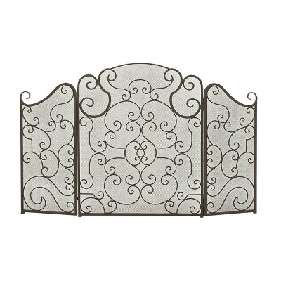 Contemporary Metal Fireplace Screen Brass - Olivia & May