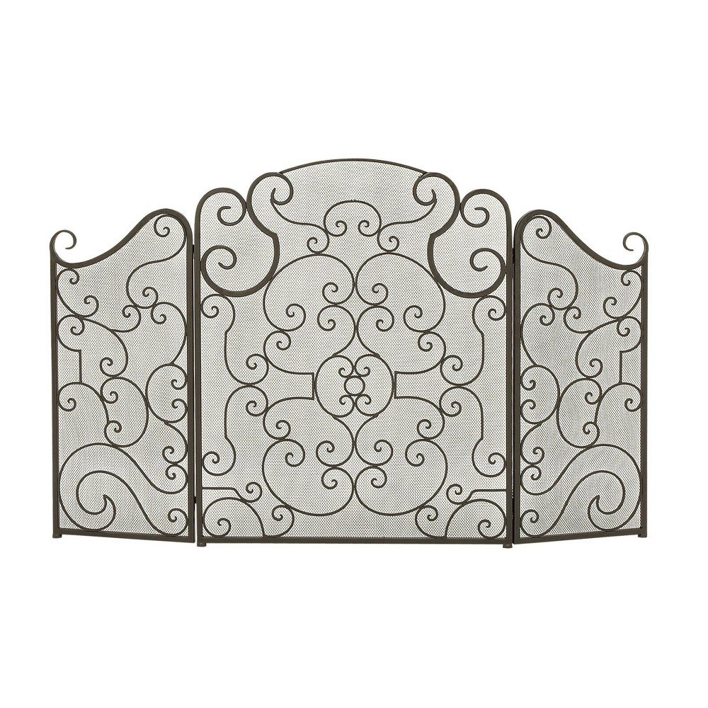 Photos - Garden & Outdoor Decoration Traditional Pattern Metal Fireplace Screen Black - Olivia & May