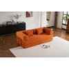 Corduroy Convertible Sleeper Sofa Bed with Cylindrical Pillow and Fixed-Shape Frame - 2 of 4