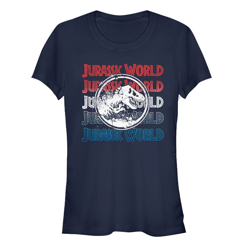 Juniors Womens Jurassic World: Fallen Kingdom 4th of July Logo T-Shirt, 1 of 4