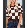 Women's Short Sleeve Sweater Tops 2025 Spring Summer Trendy Crew Neck Casual T Shirts Blouses - 4 of 4
