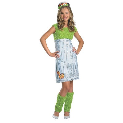 Disguise Girls' Oscar the Grouch Costume - Size 10-12 - Green