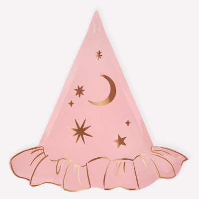 Meri Meri Pink Witch Hat Plates (Pack of 8)