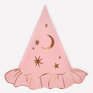 Meri Meri Pink Witch Hat Plates (Pack of 8) - 1 of 3