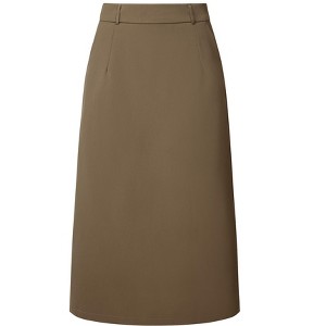 INSPIRE CHIC Women's High Waist Split Back Work Midi Pencil Skirt - 1 of 4