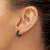 Chisel Stainless Steel Brushed Black IP-plated Studded 4.5mm Hoop Earrings - 3 of 4