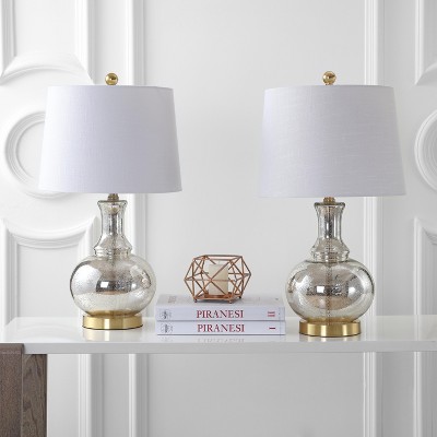 Contemporary White Linen Shade Clip-On Desk Lamp Set