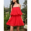 EXLURA Womens 2025 Summer Romper Dress Spaghetti Strap Pleated Fashion Short Jumpsuit Outfits - 4 of 4