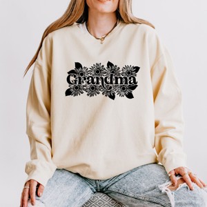 Simply Sage Market Grandma Sunflower Lightweight Garment Dyed Sweatshirt - 1 of 4