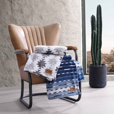 Logan Blue Reversible Fleece Throw Blanket 50"x60"