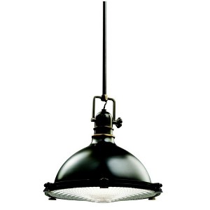 Hatteras Bay 12" 1 Light Pendant with Clear Fresnel Lens Olde Bronze® - 1 of 2