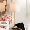 Regency Hill Julia 29 1/2" Tall Skinny Buffet Traditional End Table Lamp USB Dimmer Gold Finish Crystal Single White Shade Living Room Charging - 2 of 4