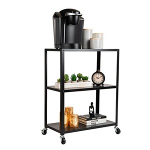 Mind Reader 3-Tier Rolling Cart Microwave Stand Metal - 1 of 4