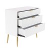 Olivia & May Modern 3 Drawer Wooden Chest with Knob Pulls White: Mid-Century Style, MDF Composite Frame - image 3 of 4