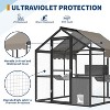 Aluminum Extra Large Outdoor Cat Enclosure for Multiple Cats, Large Cat Run, Cats Run Enclosure Walk in Kitten Condo with Channels, UV Proof Cover - 4 of 4