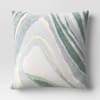 Tonal Patterned Chunky Embroidered Cotton Square Throw Pillow - Threshold™