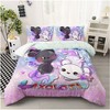 Boersma Rainbow Axolotl Comforter Set - 3D Printed Quilt with Glittering Fish Scales and Butterfly Design,Pink Duvet Set with 2 Pillowcases - 2 of 4