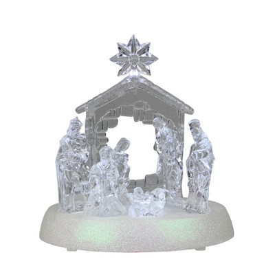 Northlight LED Holy Family in Stable Christmas Nativity Scene 7.5 Inch