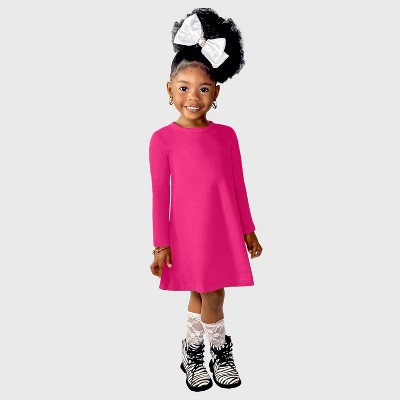City Threads Long Sleeve Soft 100% Cotton Baby Rib Long Sleeve Dress - USA-Made for Girls/Baby/Toddler