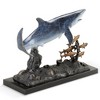 SPI Home Brass Shark with Prey Figurine – 16" Ocean Predator Sculpture for Nautical or Marine-Inspired Decor - 3 of 4
