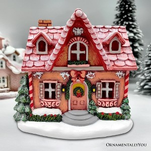 Sparkling Pink Winter Magic LED Gingerbread Home Figurine, 7" Lighted Christmas Decoration Decor| OrnamentallyYou - 1 of 4