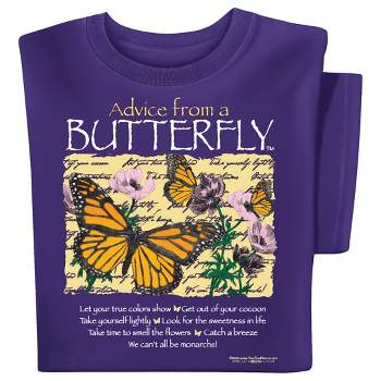 Collections Etc Advice From a Butterfly Short Sleeve Graphic T-Shirt