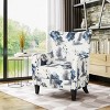TiramisuBest Modern White Upholstered Accent Chair with Gold Legs, Wide Armrest, Pillow Back & Rubberwood Frame for Living Room or Balcony - 2 of 4