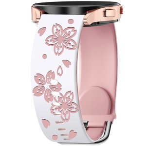 HTUTWOO Two-tone Silicone Band Engraved Strap compatible with Galaxy Watch 7/6/5/4, 20mm,22mm Straps - 1 of 4