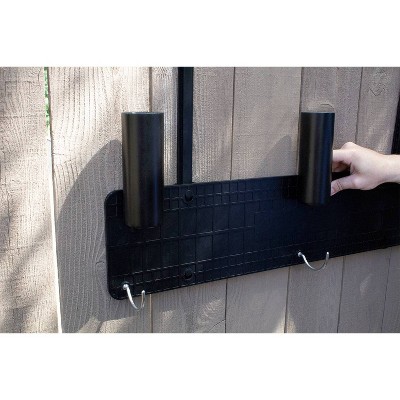 Black Polypropylene Mounted Garden Tool Organizer Rack
