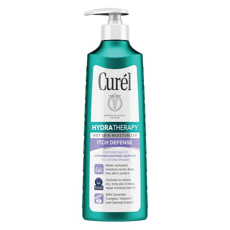 Curel Hydra Therapy Itch Defense In Shower Wet Skin Lotion, Advanced Ceramide Complex Moisturizer Unscented - 12 fl oz, 1 of 10