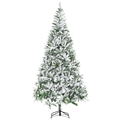 NicBex 9ft Unlit Snow Flocked Artificial Christmas Tree Hinged Full Tree with Branches for Home Office