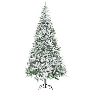 NicBex 9ft Unlit Snow Flocked Artificial Christmas Tree Hinged Full Tree with Branches for Home Office - 1 of 4