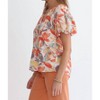 Women's Floral Print Bubble Sleeve Blouse - entro - 2 of 4