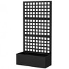 Outsunny Metal Planter Box with Trellis, Drain Holes - 4 of 4