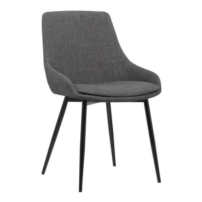 Armen Living Mia Contemporary Fabric Dining Chair Charcoal: Polyester Upholstery, Wood & Metal Frame, Armless Design