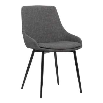 Mia Contemporary Fabric Dining Chair Charcoal - Armen Living
