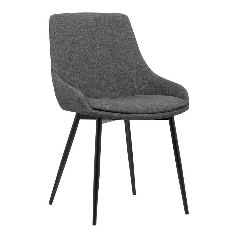 Mia Contemporary Fabric Dining Chair Charcoal - Armen Living, 1 of 7