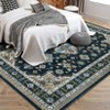 Traditional Medallion Border Area Rug, Washable Vintage Indoor Rug, Ultra-Thin Non-Slip Print Floor Carpet for Living Room Bedroom Kitchen Dining - 4 of 4