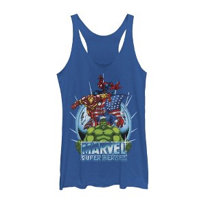 Women's Marvel Patriotic Heroes Racerback Tank Top - 1 of 3