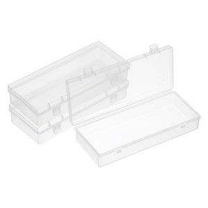 Unique Bargains PP Bead Jewelry Art Craft Organizing Storage Box 6.1" x 2.5" x 1.2" Clear 3 Pcs - 1 of 4