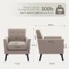 Mid-Century Modern Accent Chair – Linen Upholstery, 350LB Capacity & Hardwood Legs (Beige/Blue/Camel) for Living Room, Office, Bedroom - 2 of 4