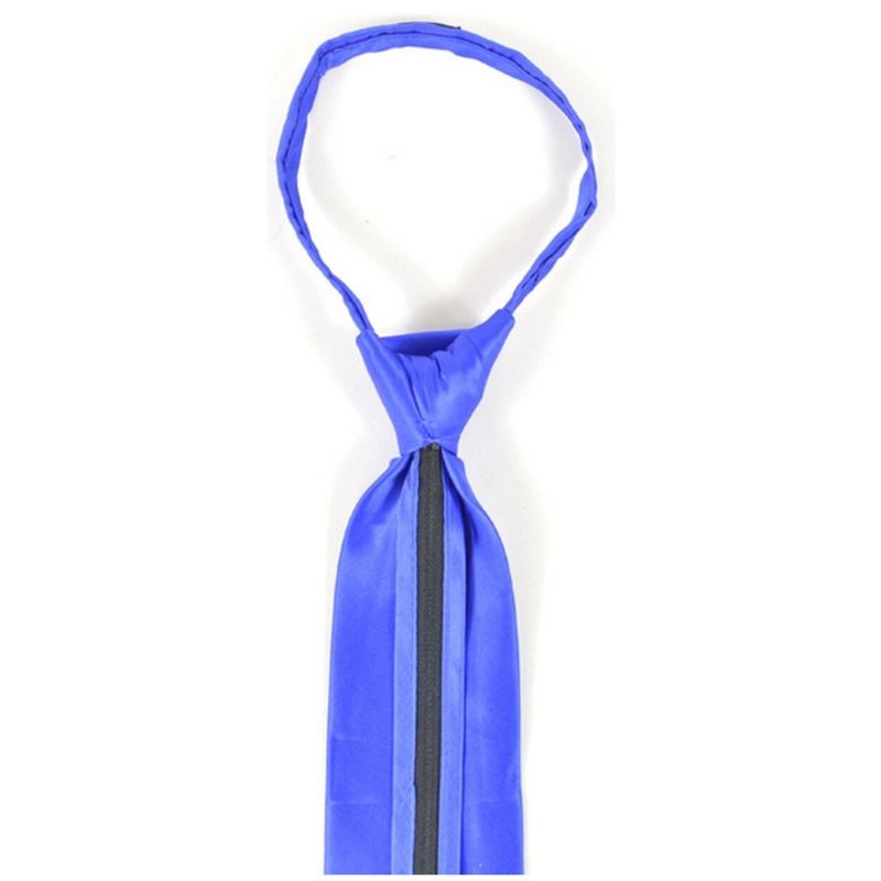Men's Silk Solid Color Pre-tied Zipper Neck Tie, 2 of 5